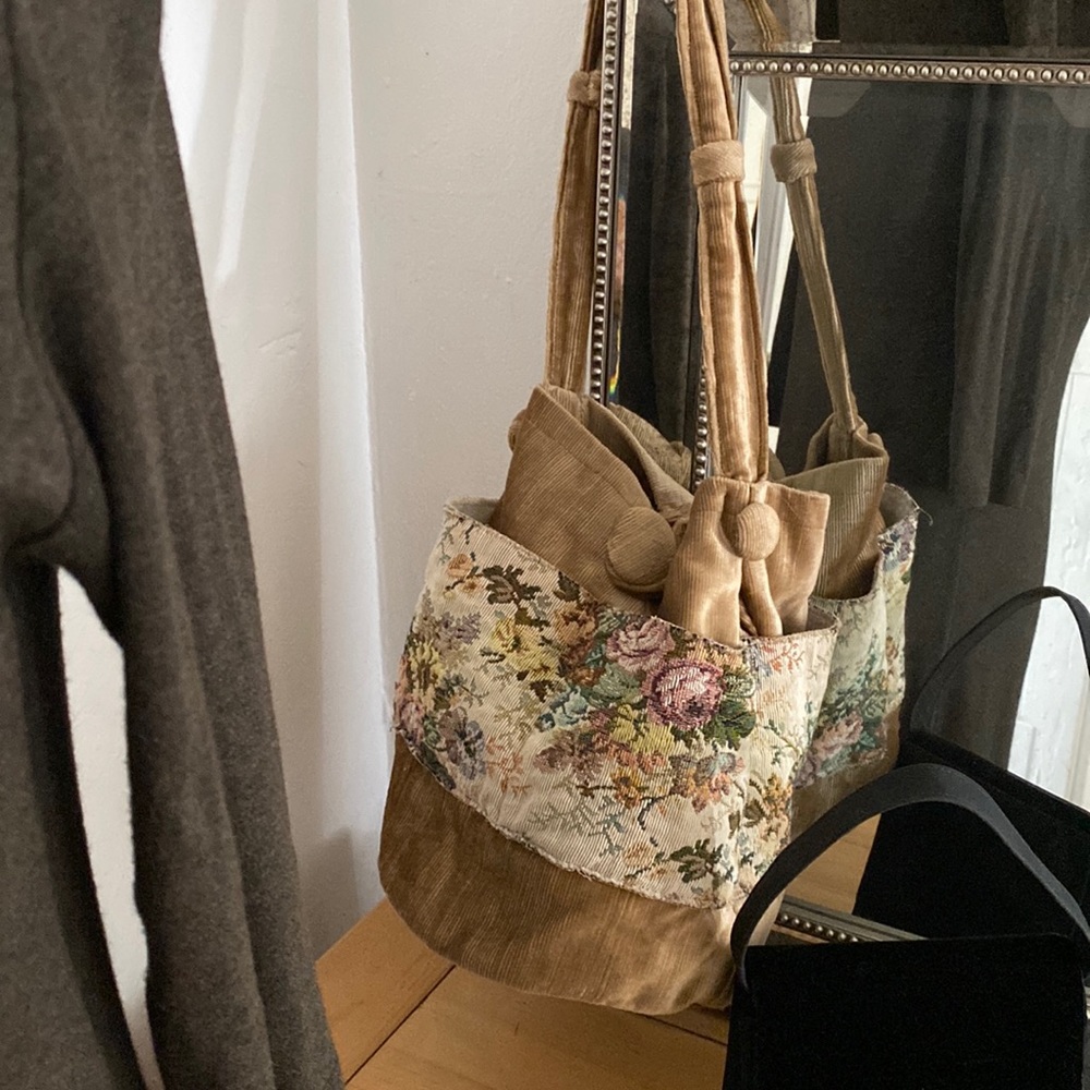 Cottage Core Shabby Chic Granny Fabric Bucket Bag